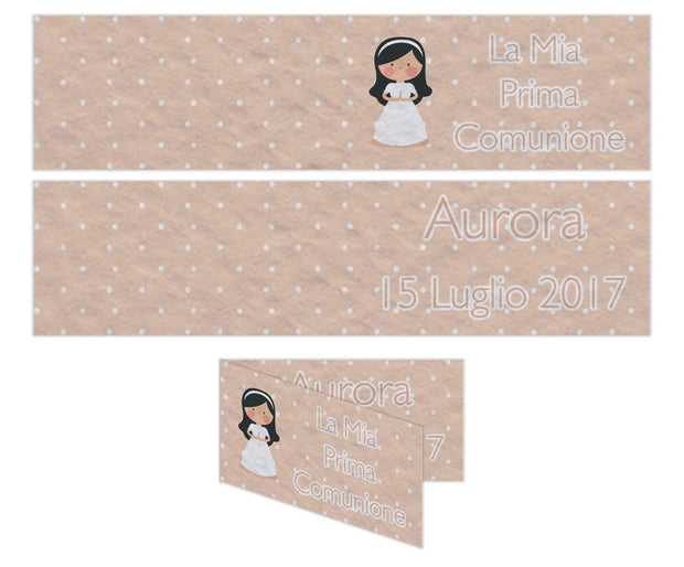 Bigliettini Confetti Comunione -  Bambina - Personalizzabile - 019-Arterby&
