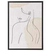 Illustrazione Viso Donna e Fiori Linea Astratta Ritratto - A009 D001-Arterby's-