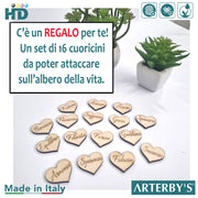 Albero della vita - Legno - 14.5 cm - Bianco e Oro - G023-D001-GRC001