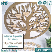 Albero della vita - Legno - 14.5 cm - Bianco e Oro - G023-D001-GRC001