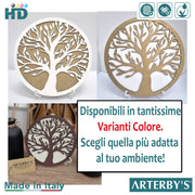 Albero della vita - Legno - 14.5 cm - Bianco e Oro - G023-D001-GRC001