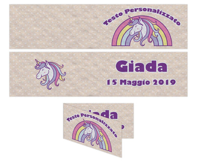 Bigliettini Confetti Comunione -  Bambina Unicorno - Personalizzabile - 022-Arterby's-