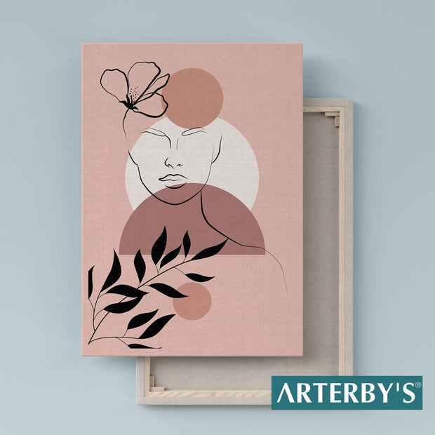Illustrazione Viso Donna e Figure Astratte - A004 D0011-Arterby&