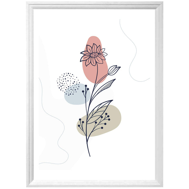 Illustrazione Fiori e Foglie Minimal Line Art - A008 D0010-Arterby&