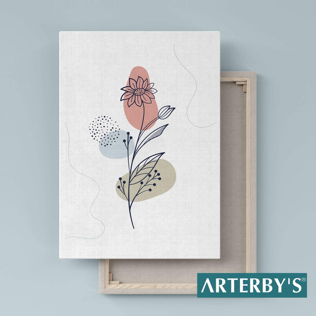 Illustrazione Fiori e Foglie Minimal Line Art - A008 D0010-Arterby&