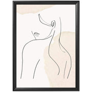 Illustrazione Viso Donna e Fiori Linea Astratta Ritratto - A009 D001-Arterby's-