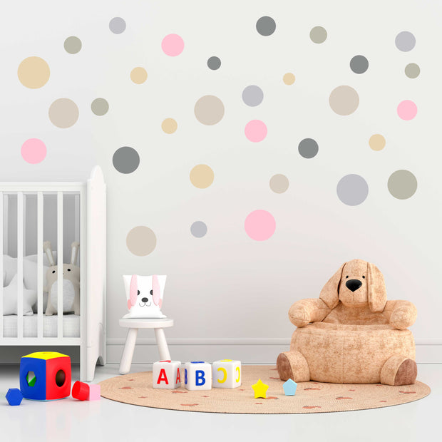 Cerchi - Adesivi Murali Cameretta -  120 pezzi - 19 Colorazioni - Varie Misure Colori Pastello - Bambini-Arterby&