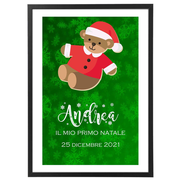 Quadro Bambini - Natale -Orsetto di Natale Poster-Arterby&