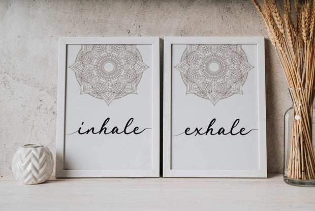 Set di 2 Poster -Inhale - Exhale - Mandala Mod. 004-Arterby&